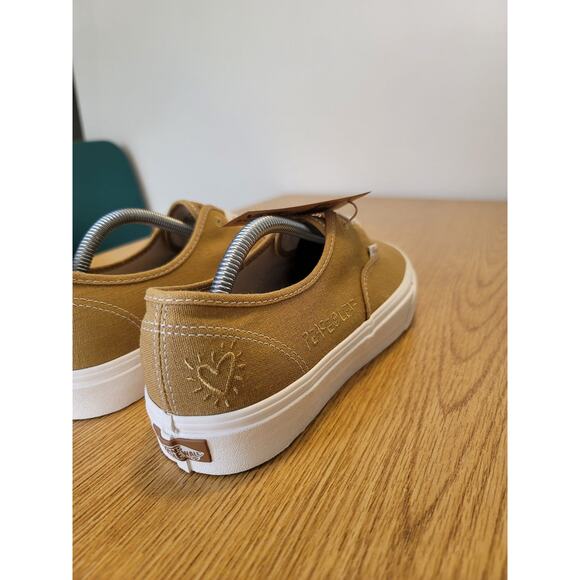 Vans Authentic low top skate shoes gold mustard peace sustainable sz 8 ecotheory - Picture 4 of 7
